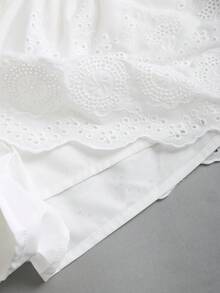 Sweetra Women's Embroidered Pattern Short Skirt, Summer - White - View 3