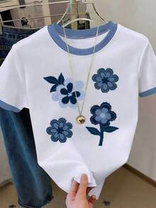 Resyla 女士修身短袖T恤 - 白色 - 查看 1