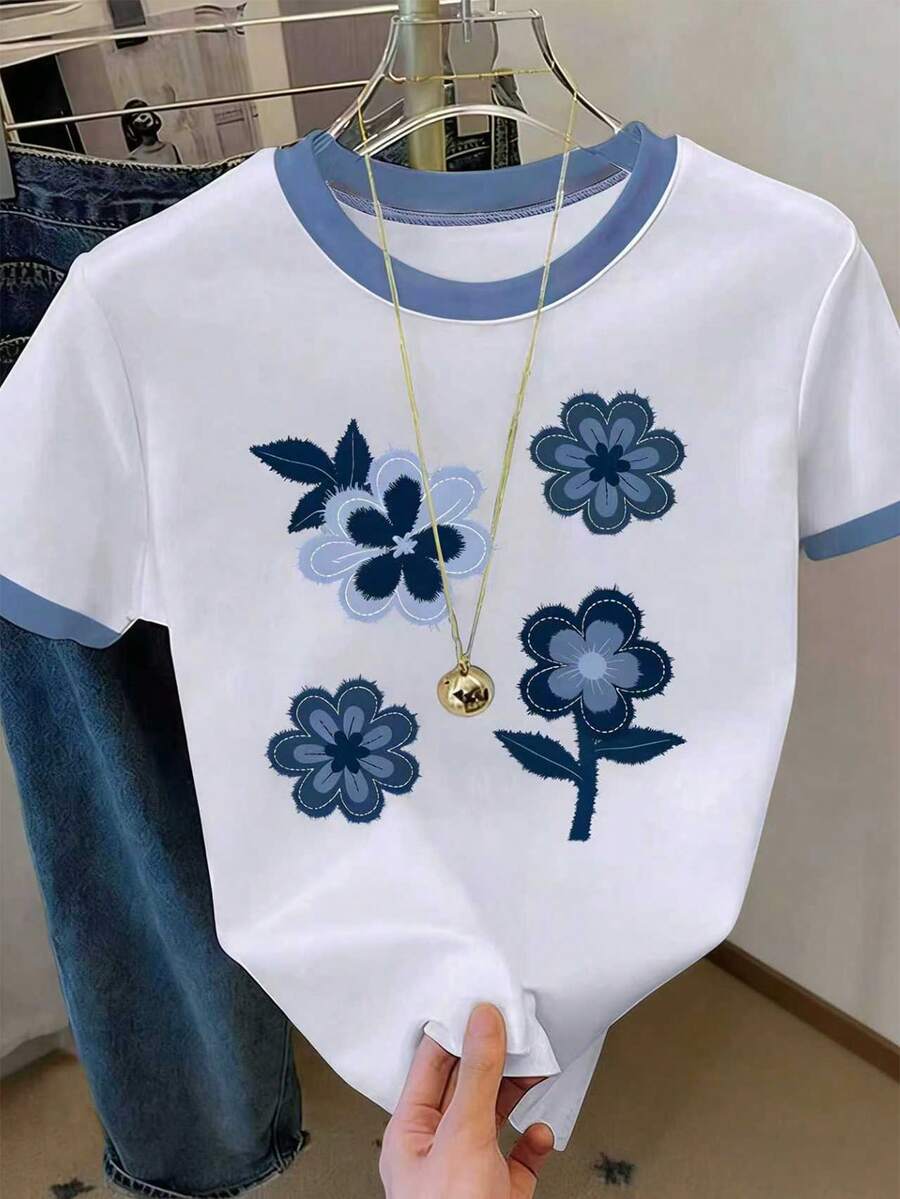 Resyla 女士修身短袖T恤 - 白色 - 查看 1