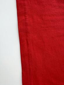 Manfinity Homme 男士休闲标语印花家居服上衣，夏季 - 紅色 - 查看 6