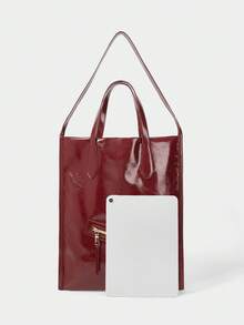 SHECARRY 女士单肩包，大容量轻便便携手提包。 - 紅色 - 查看 4