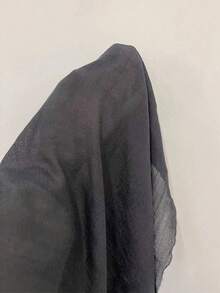 Swim Vcay 大码女式纯色针织圆领钩编拼接背心，波西米亚休闲沙滩比基尼罩衫，夏季穿着 - 黑色 - 查看 3