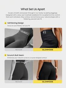 GLOWMODE Leggings de 31'' Peakbum de Secado Rápido con Bolsillo en la Cintura, Control Abdominal, Sujeción del Core, Anti-Enrollamiento, Moldeadores de Glúteos, para Entrenamiento, Tenis, Ru - Caqui - Ver 9