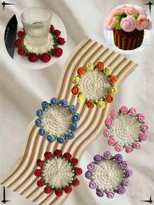 Đế lót ly bó hoa đỏ + Giỏ hoa Đế lót ly bó hoa hồng + Giỏ hoa Đế lót ly bó hoa vàng + Giỏ hoa - Nhiều màu - Xem 3