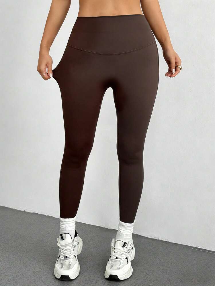 Women's Solid Color High Waist Casual Leggings