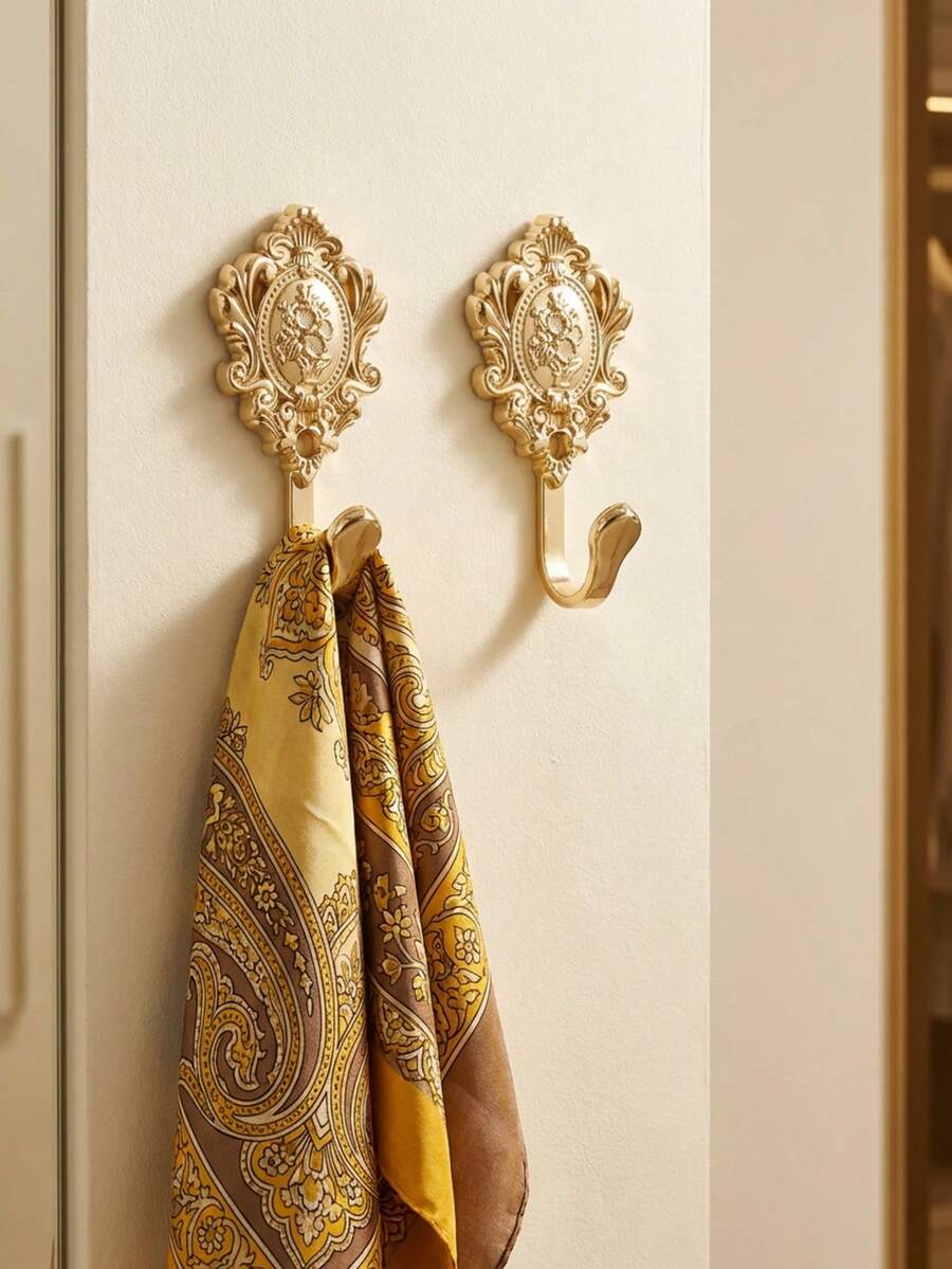 Cirelle 2 Móc Treo Phong Cách Châu Âu Cổ Điển Dùng Cho Rèm Cửa Phòng Tắm, Cửa Ra Vào, Cửa Sổ, Móc Treo Áo Khoác, Móc Treo Áo Khoác, Trang Trí Nhà Cửa, Móc Treo Tường Phong Cách Retro, Ý Tưởng Quà Tặng Tân Gia - Nhiều màu - Xem 1