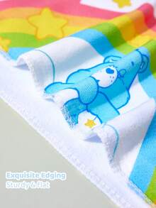 SHEIN X Care Bears 1件可爱卡通印花连帽浴巾，以忍者神龟为主题，采用超细纤维材质，吸水性强，不掉毛，适合沐浴、游泳、海滩等场合。 - 藍白色 - 查看 10