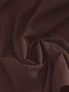 GlowEve CURVE Plus Size Elegant Pearl Collar Shirt For Commuting - Brown - View 3