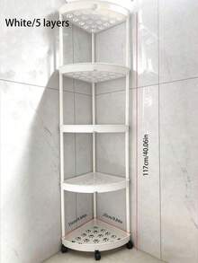 3/4/5 Tier Corner Shelf, Waterproof Rust-Proof Plastic Vertical Rack For Clothes, Shoes, Storage, Suitable For Kitchen, Living Room, Bathroom, Available In White/Black, Ideal Home Storage Solution Bathroom - Multicolor - View 15
