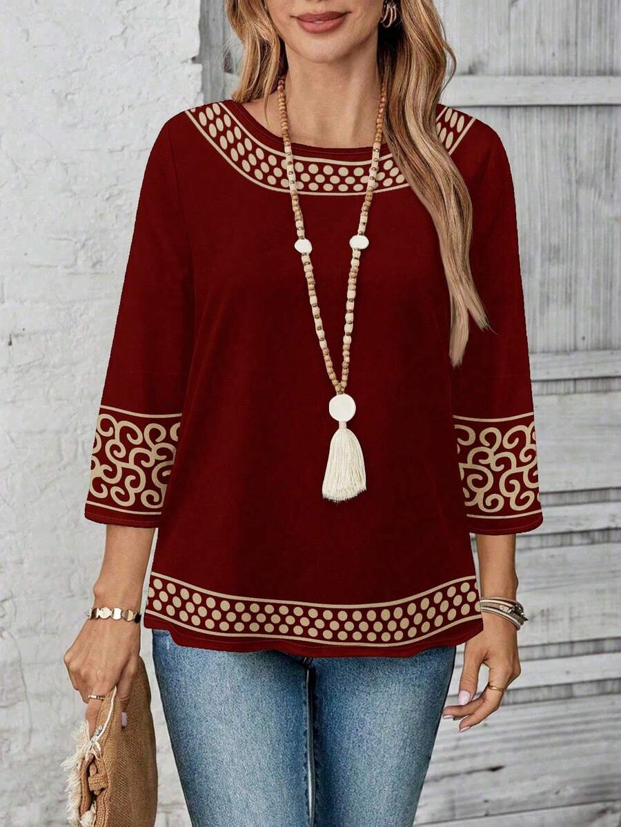 EMERY ROSE Áo sơ mi nữ, trang phục mùa hè cho nữ, trang phục đi nghỉ mát, áo nữ đi chơi, trang phục đi xem hòa nhạc đồng quê, áo mùa hè dễ thương, trang phục đi chơi, trang phục đồng quê, áo nữ đi chơi - Màu Đỏ Sâu - Xem 1