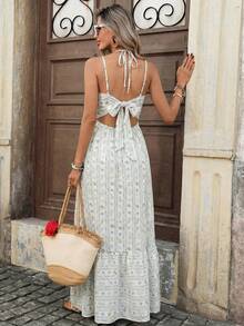 Breezaya Women's Sexy V-Neck Starfish Print Slip Dress, Vacation Fashion - Multicolor - View 2