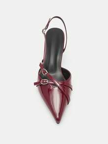 Giày cao gót mũi nhọn thời trang xuân hè mới thu/đông 2025, thanh lịch, giày cao gót nữ, thanh lịch - Màu Đỏ Sâu - Xem 6