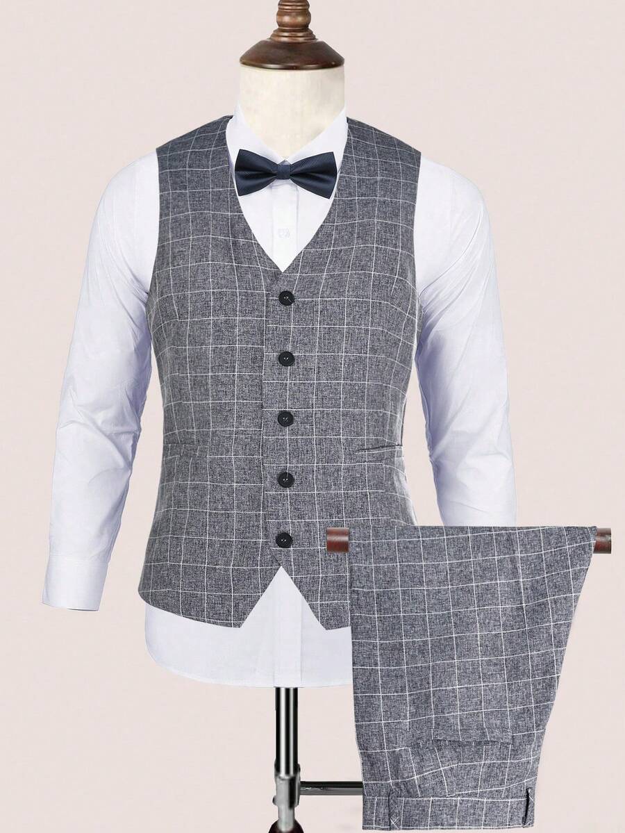 Manfinity Mode Men Suits - Grey - View 1