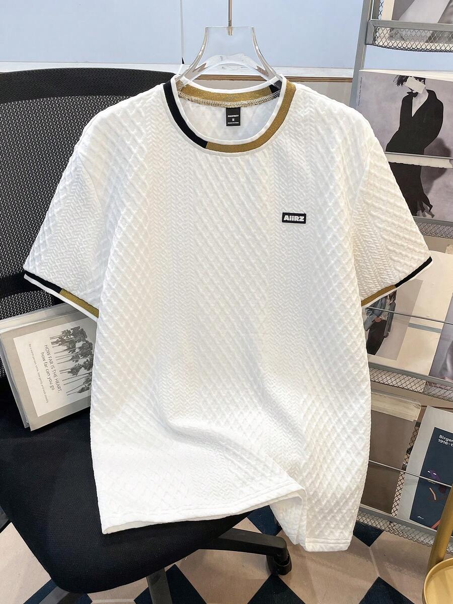 Manfinity Joysei Men's Casual Printed Crew Neck Short Sleeve T-Shirt Spring To Summer - White - View 1