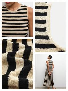 Maija Women's Round Neck Sleeveless Striped Casual Knit Sweater Dress,Summer Clothes,Beach Dresses ,Beach Outfit ,Casual Long Dresses ,Summer Holiday Outfits,Vacation Outfits For Women - Multicolor - View 2