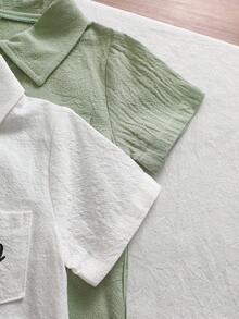 Baby Boy Casual Deer Print Short Sleeve Romper - Multicolor - View 4