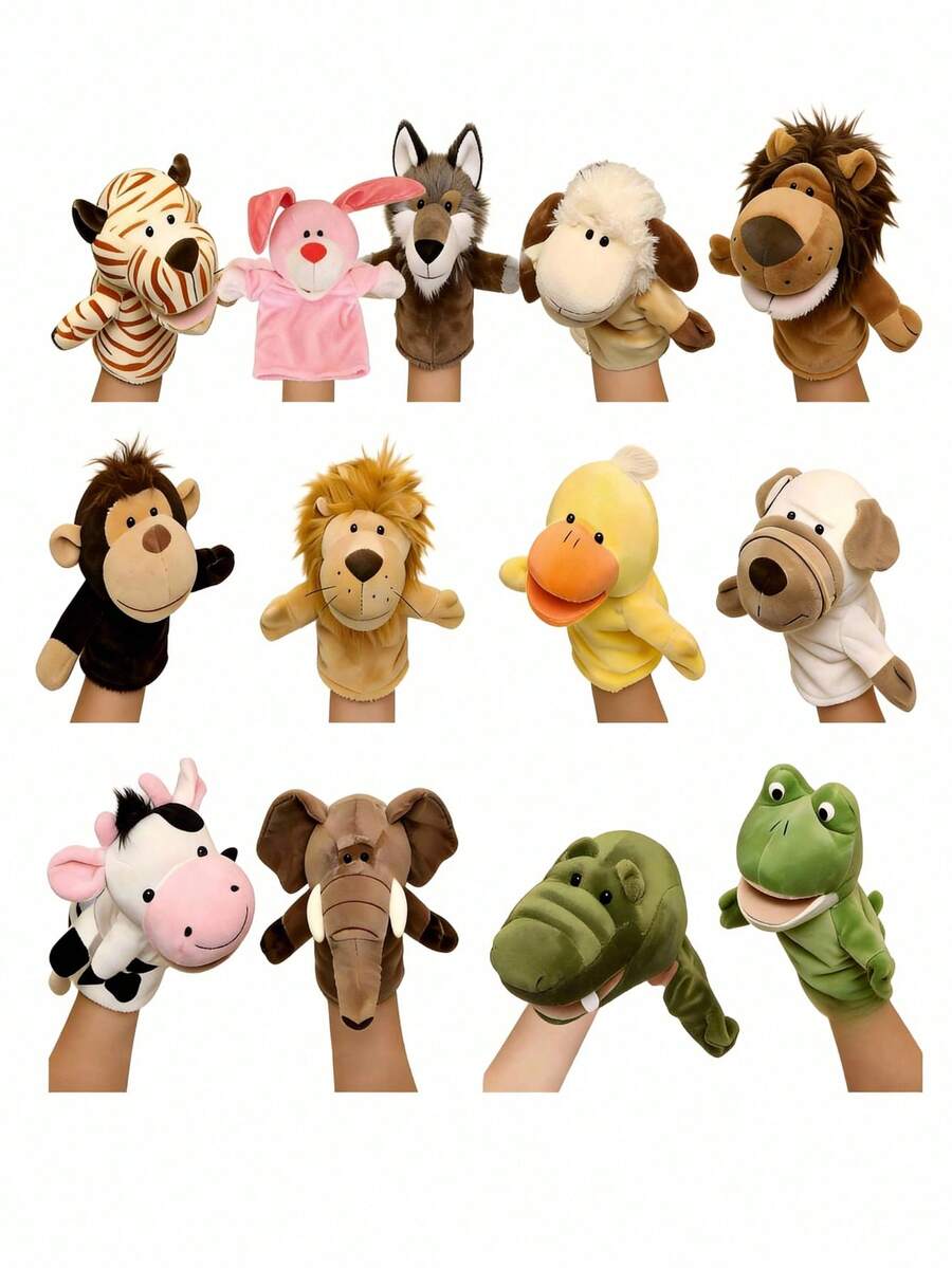 1 Pack Small Animal Hand Puppet With Movable Mouth Great For Storytelling, Teaching, Preschool, Role-Playing-Durable, Vibrant, Educational Puppets Suitable As A Holiday Birthday Gift Spring To Summer - Multicolor - View 1