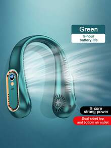 Teckwe Portable And Wearable Bladeless Neck Hanging Fan With LED Digital Display Screen,5-Speed Speed Regulation, Low Noise, Air Circulation, Essential For Students, Office Workers, Outdoor Sports Travel, Summer, Portable Fan, TPC Charging, Built-In 1200mAh - multicolor - View 7