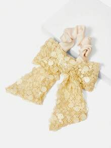 MOTF PREMIUM 亮片飘带蝴蝶结缎面发带 - 黃色 - 查看 7