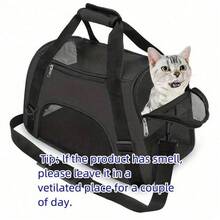犬/猫便携包，可扩展宠物便携包，大型猫咪便携包，透气型，中型犬透气便携包，适合旅行、徒步和户外活动 - 黑色 - 查看 7