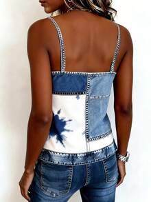 EMERY ROSE Women's Denim Effect Print Casual Camisole - Multicolor - View 2