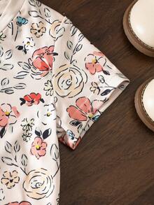 1件女婴数码印花圆领短袖T恤，春夏款 - 彩色 - 查看 3