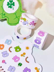 SHEIN X Care Bears 3卷卡通人物图案纸胶带，每卷5米，适用于DIY、制作手册、封口等。 - 混色 - 查看 3