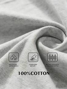 Velminro 男士休闲字母印花圆领短袖家居服上衣，夏季 - 灰色 - 查看 7