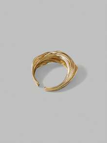 Ontre 18K Gold Plated Geometric Linear Wrap Daily Ring - Yellow Gold - View 3