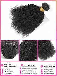 1束非洲卷曲自然黑色真人发束，1束接发，双层发束，4B/4C非洲卷曲真人发束 - Natural Black - 查看 2