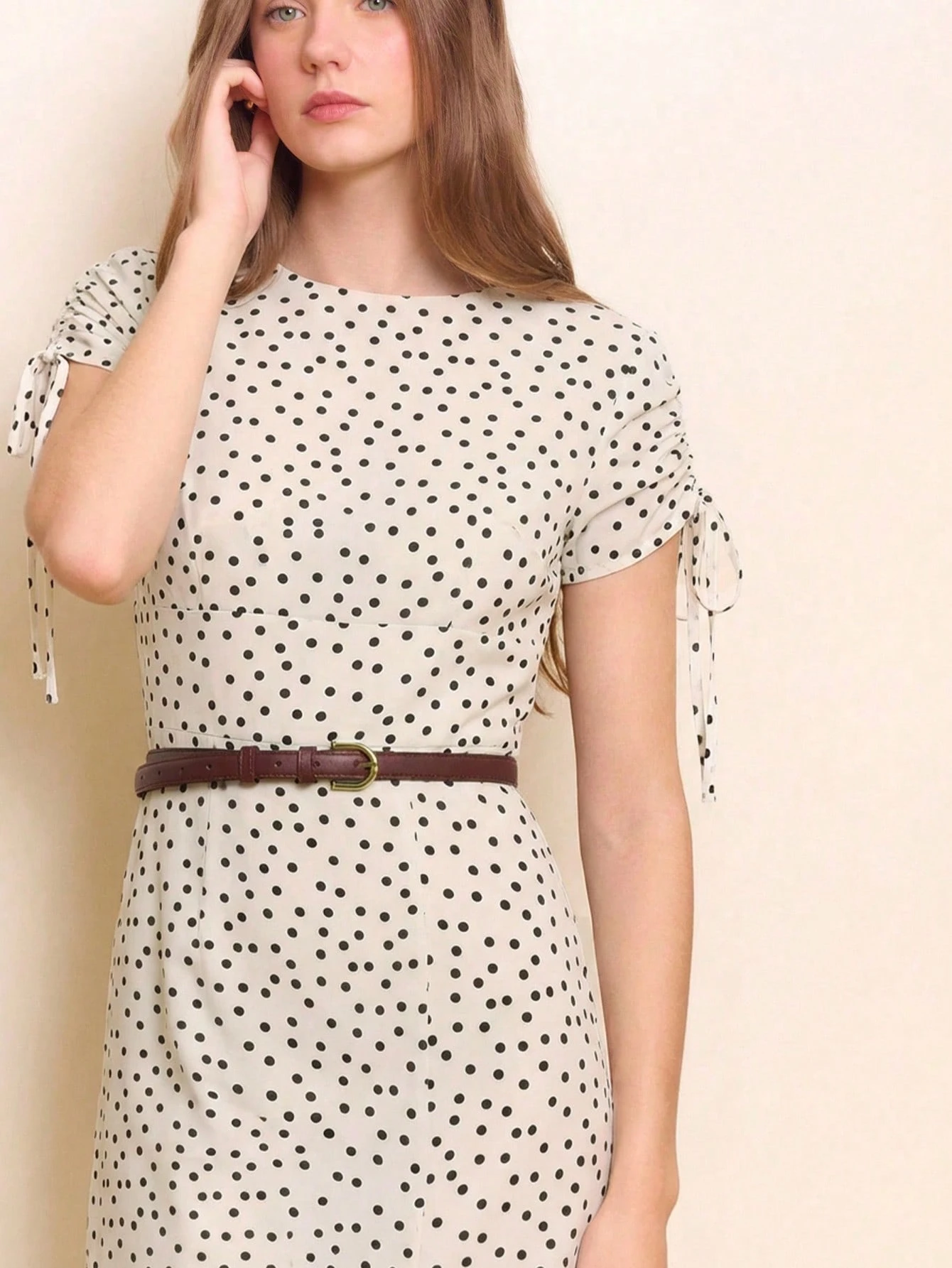 Elegant White Polka Dot Maxi Dress Spring Summer Office Dress Vacation Dress French Style Dress