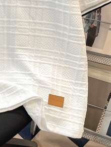 Manfinity Joysei 男士休闲通勤拼接半开襟 Polo 衫 - 白色 - 查看 6