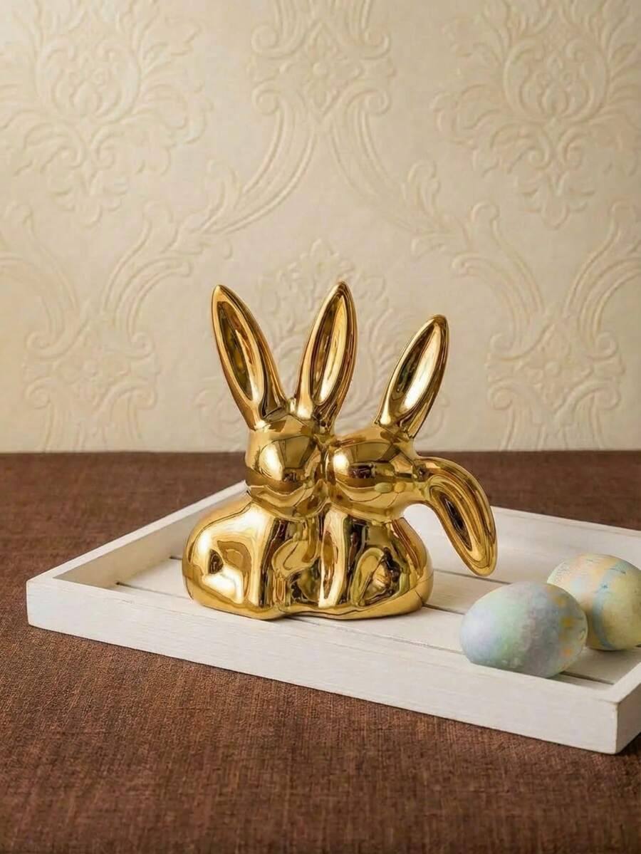 Cirelle Rabbit Jewelry Storage Box And Decorative Statue, Made Of Non-Fading Ceramic Material. It Is A Multi-Functional Ear Ring And Ring Storage Box Suitable For Home, Dressing Table And TraveParty Gift For Collectors And Family And Friends.Spring To Summer - Storage rack - View 1