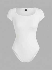 SHEIN EZwear 4件套女士彩色圆领短袖连体衣，适合夏季穿着 - 彩色 - 查看 5