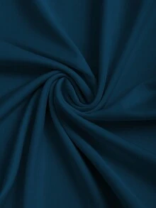 Sweetra Atasan Wanita Warna Polos dengan Garis Leher Asimetris dan Pita - Teal Blue - View 5