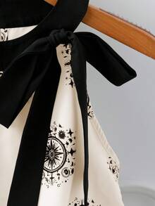 GlowEve 印花梭织面料撞色侧边蝴蝶结系带露背A字型吊带上衣，女士夏季沙滩装 - 彩色 - 查看 6