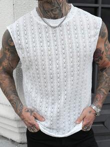 Manfinity CasualCool 男士舒适网眼圆领马甲，畅销山本耀司风格优雅马甲，适合男士休闲度假、简约办公、商务场合、日常约会、居家休闲、时尚派对、聚餐等各种场合，自穿或送礼皆宜。 - 白色 - 查看 7