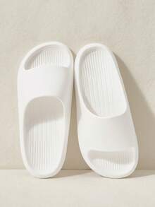 Cuccoo Ladies' New Summer Fashion Plastic Slippers EVA Integrated Injection Molding Process, Non-Slip Lines On The Sole, Waterproof And Quick-Drying, Home Bathroom, Easy To Clean And Not Stuffy For Light Home Wear, Soft-Soled Sandals - White - View 1