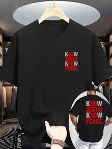 Manfinity Dauomo Men's Drop Shoulder Short Sleeve Fashionable Printed Round Neck T-Shirt, Summer - Multicolor - View 2