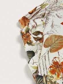 SHEIN LUNE CURVE Plus Size Women's Romantic Floral Print Fashionable Versatile 2-Piece Set, Suitable For Spring/Summer Everyday Wear - Multicolor - View 7