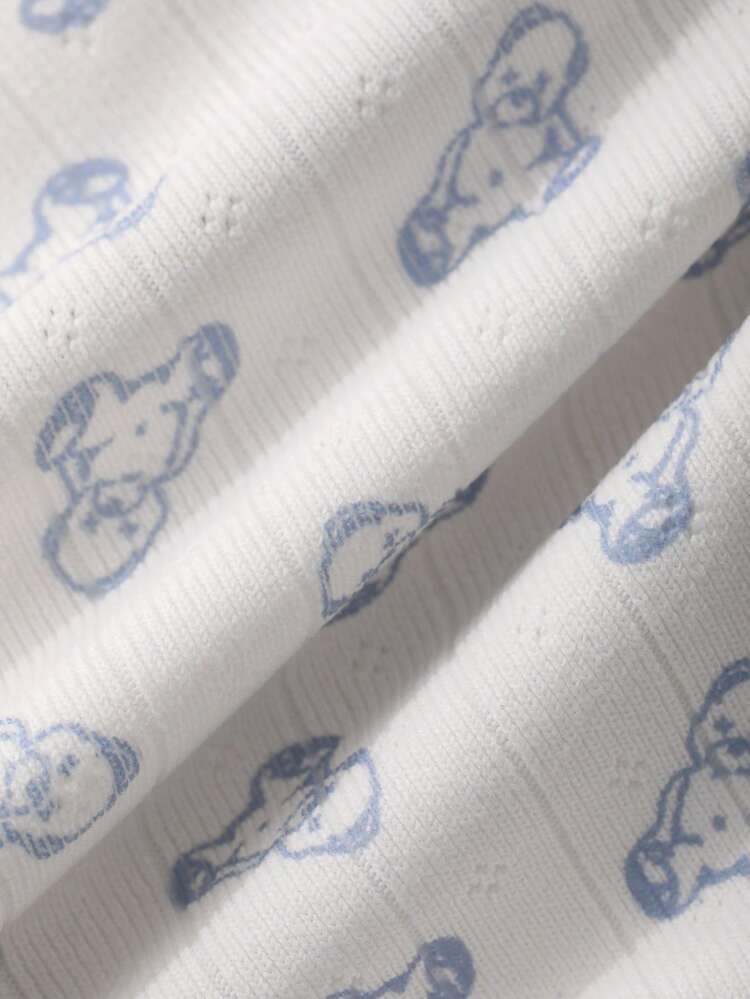 Sweet Lace Patchwork Cute Bear Print Ultra-Short Safety Shorts For Women