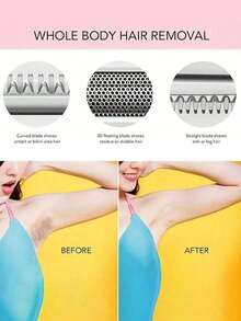 Teckwe 4-In-1 Rechargeable Women's Electric Shaver Set, Suitable For Face, Nose, Legs, And Armpits, Dry And Wet Painless Bikini Trimmer, 500mAh Portable Rechargeable Shaver (No Data Cable Included) - multicolor - View 3