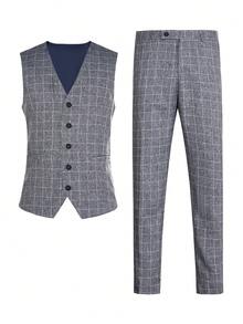 Manfinity Mode Men Suits - Grey - View 3