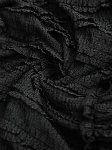 Firerie Plus Size Women's Solid Color Knotted Ruched Casual Elegant Versatile Daily Wear Shirt Date Night Black Summer - Black - View 6