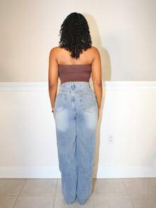 Steph T 夏季女士街头风无袖露肩连体衣 - 棕色 - 查看 2