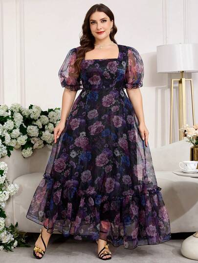 Ellevyn Plus Size Elegant Floral Print Ruffle Hem Dress, Summer
Summer Dresses For Women,Summer Outfits For Women, Spring Outfit Women,Spring Clothes Women, Spring Dress Women,Easter Dress Women,Festival Dresses,Festival Outfits For Women,Elegant Dresses For Party, Elegant Party Dresses For Women,Beach Outfit For Women,Wedding Guest Dress For Women, Wedding Party Dress, Weddings & Events,Luxury Evening Dresses For Weddings, Bridesmaid Dress, Dress For Wedding Guest, Graduation Dress For Women, Graduation Outfit For Mother,Graduation Ceremony,Going Out,Prom Dresses, Ball Gown,Birthday Outfits For Women, Birthday Dresses For Women,Elegant Dresses For Women,Elegant Dresses For Party, Elegant Dresses For Ladies,Elegant Long Dress,Casual Long Dress,Holiday Outfits For Women, Summer Holiday Outfits,Vacation Dresses,Luxury Evening Dresses For Women,Luxury Evening Dresses For Weddings, Formal Dresses For Women,Mother Of Groom Dress,Teal Dress Plus Size