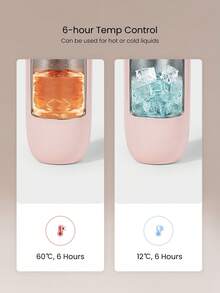 GLOWMODE 12 OZ Style Sipper Insulated Stainless Steel Portable Travel Hot Cold Coffee Drink Beverage Mug Daily Casual - Pink - View 2