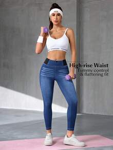 Flexra Women's Casual Elastic Skinny Denim Jeans - Blue - View 7