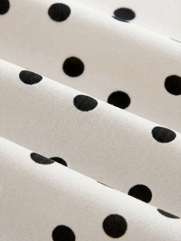 Elegant White Polka Dot Maxi Dress Spring Summer Office Dress Vacation Dress French Style Dress