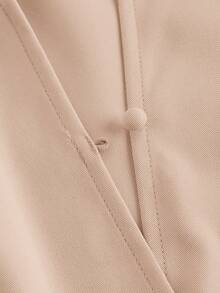 Firerie Kids NovaGlow 少女休闲时尚通勤立领喇叭腰身卡其色A字连衣裙 - 杏色 - 查看 4